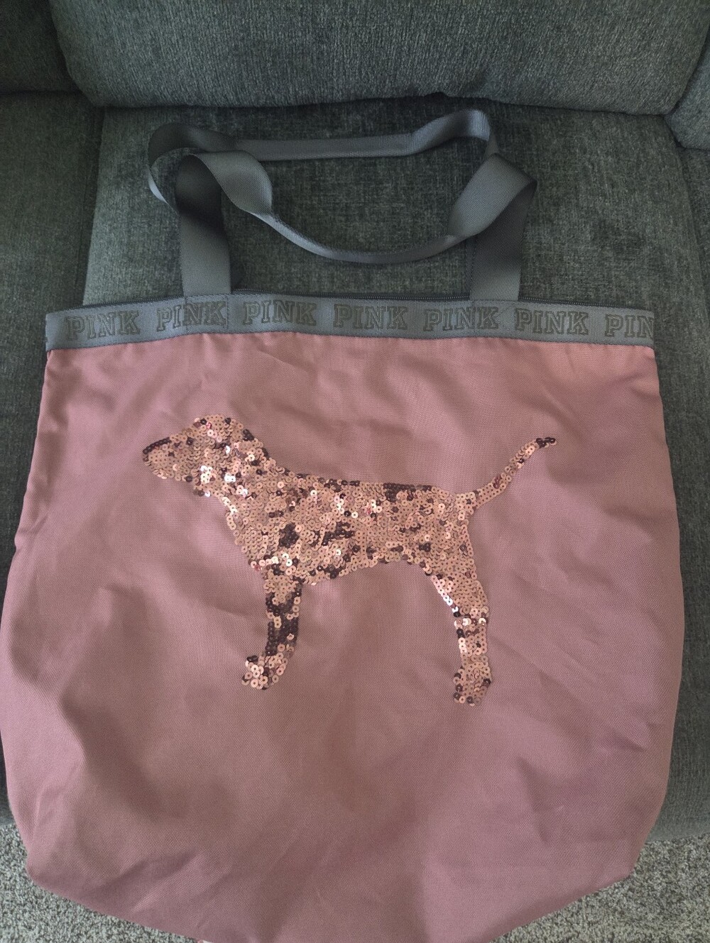 PINK Victoria's Secret Rose Pink Sequin Dog Tote